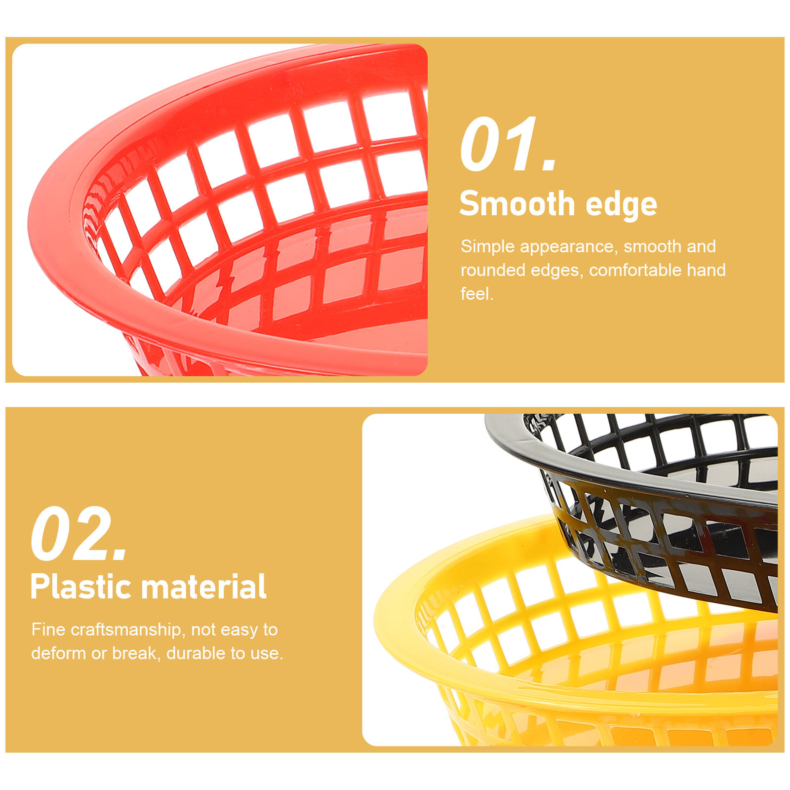 6Pcs French Fries Baskets Plas - Food Snacks Basket 评论和价格