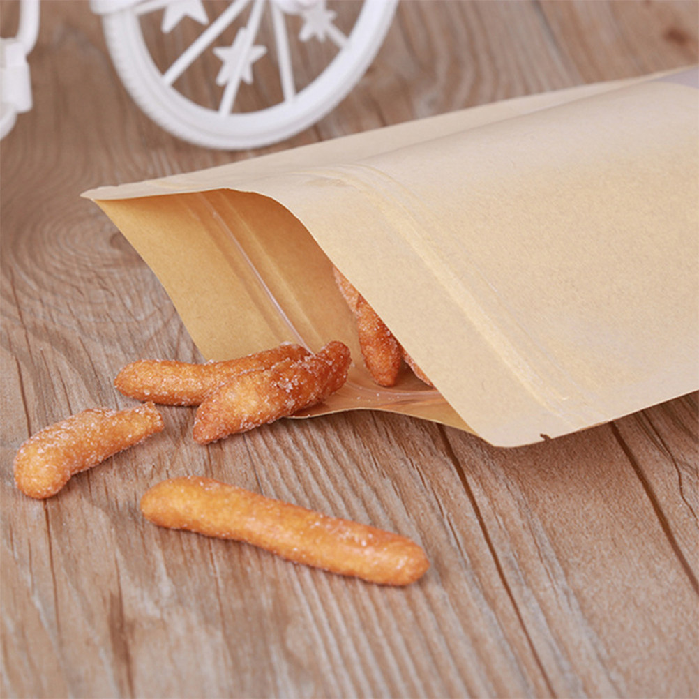 50Pcs Kraft Paper Zipper Seale - Food Snack 评论和价格