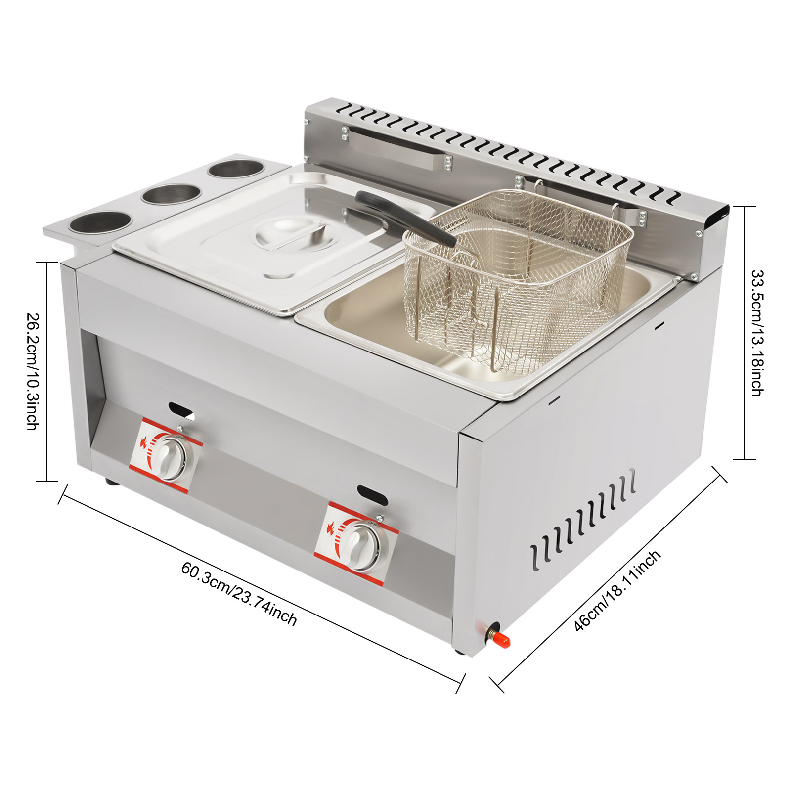 Commercial Deep Fryer 2-Tank 6 - Food Snacks Basket 评论和价格