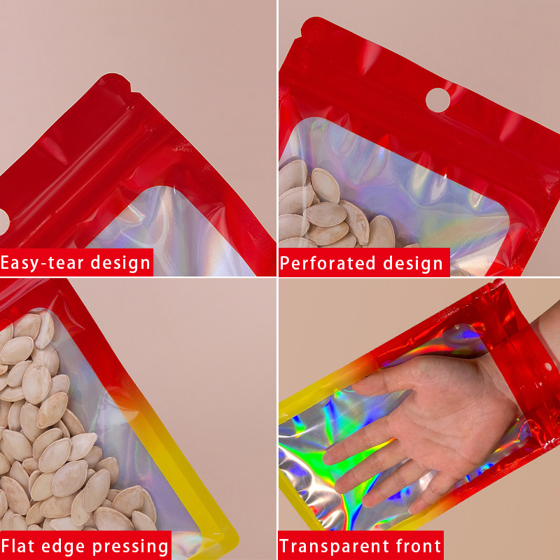Holographic Color Square Zippe - Food Snack 评论和价格