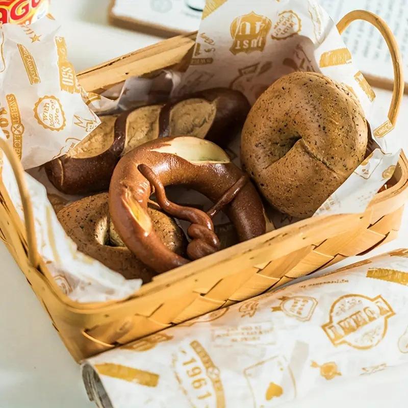 Colorful Patterned Wax Paper 5 - Food Snacks Basket 评论和价格