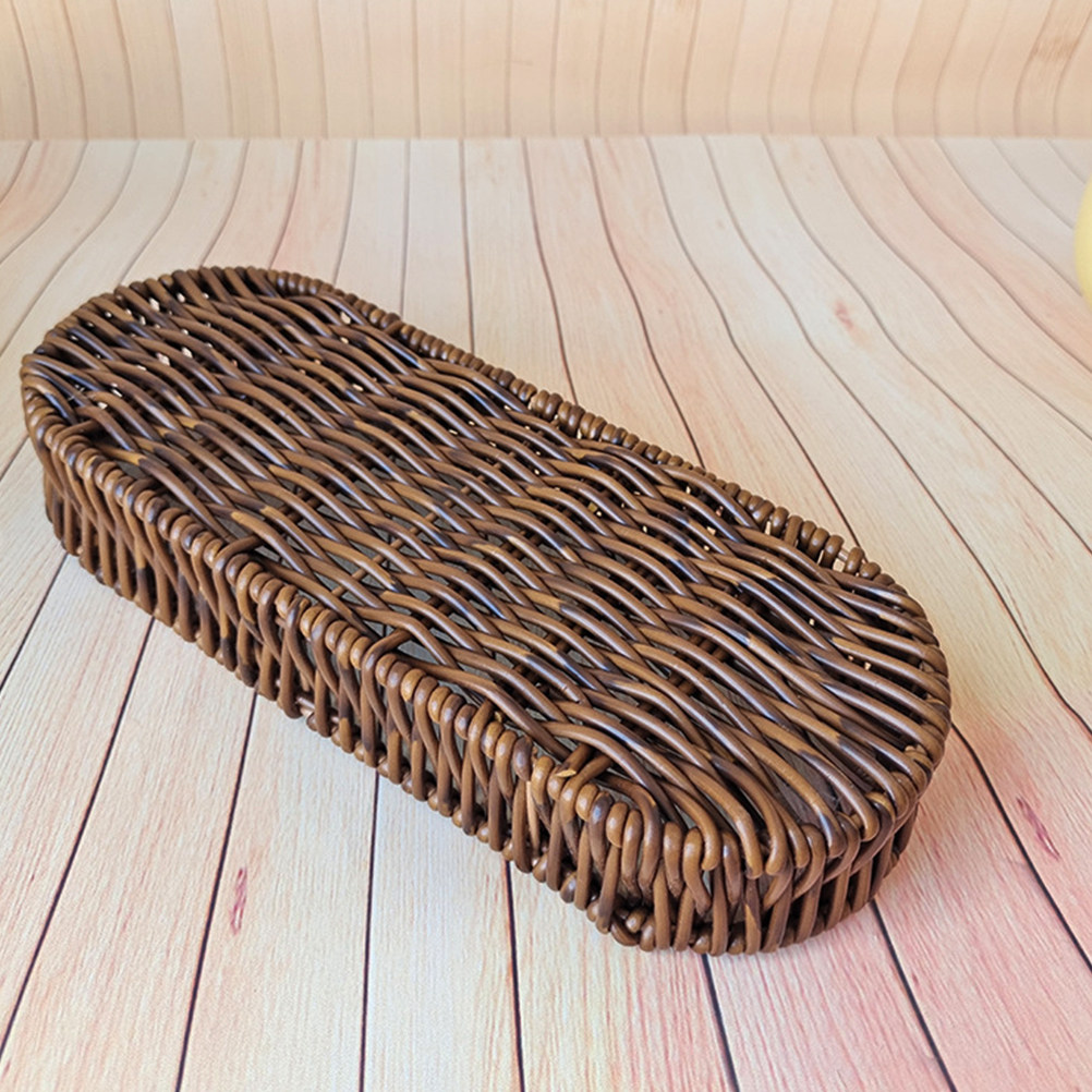 Oval Bread Basket Plastic Imit - Food Snacks Basket 评论和价格