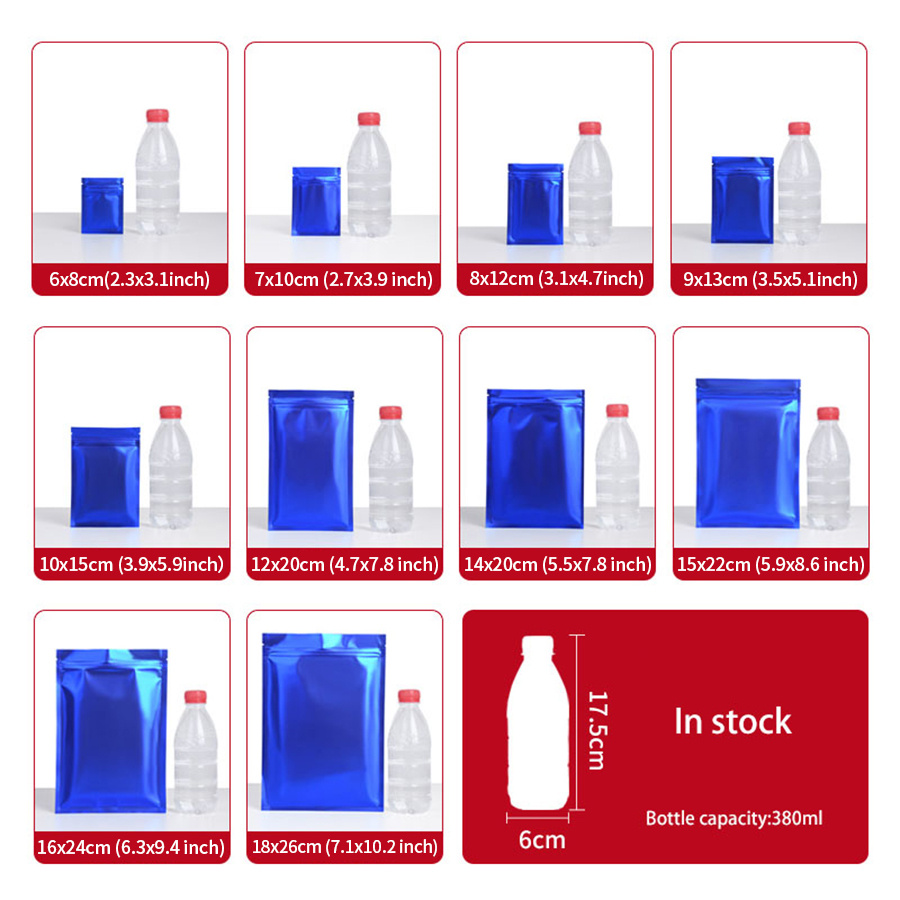 100pcs Matte Blue Foil Zipper  - Food Snack 评论和价格