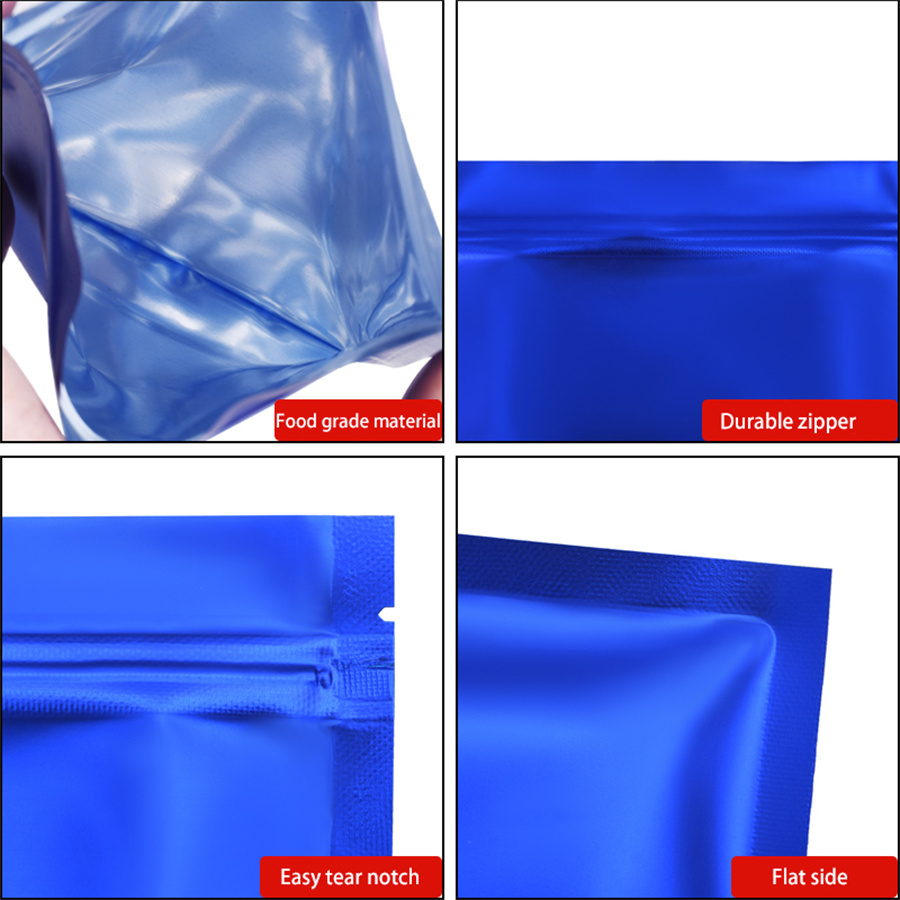 100pcs Matte Blue Foil Zipper  - Food Snack 评论和价格