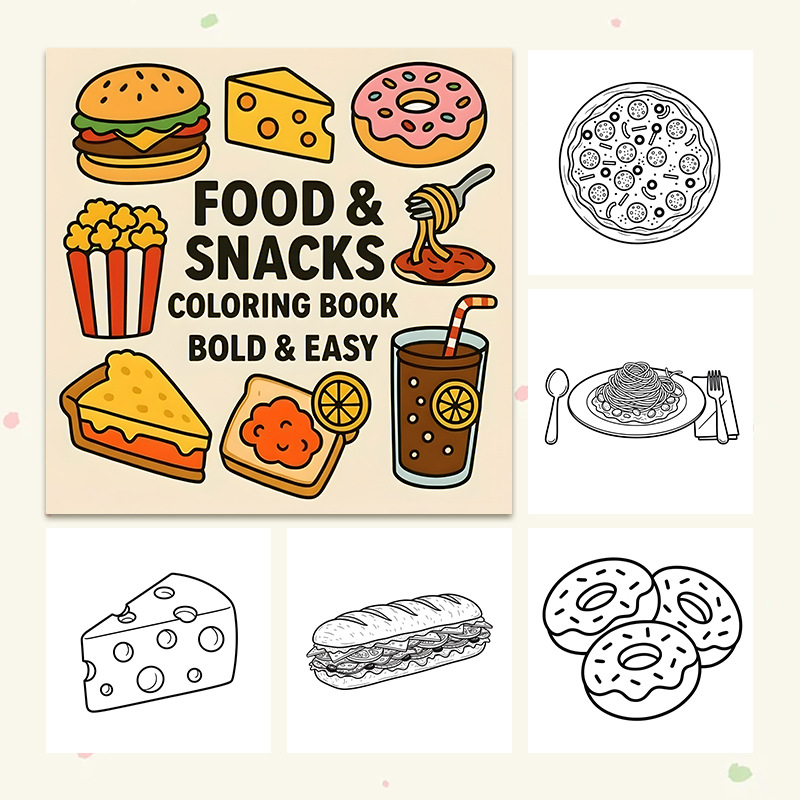 Thick Food & Snack Themed Colo - Food Snacks Drawing 评论和价格