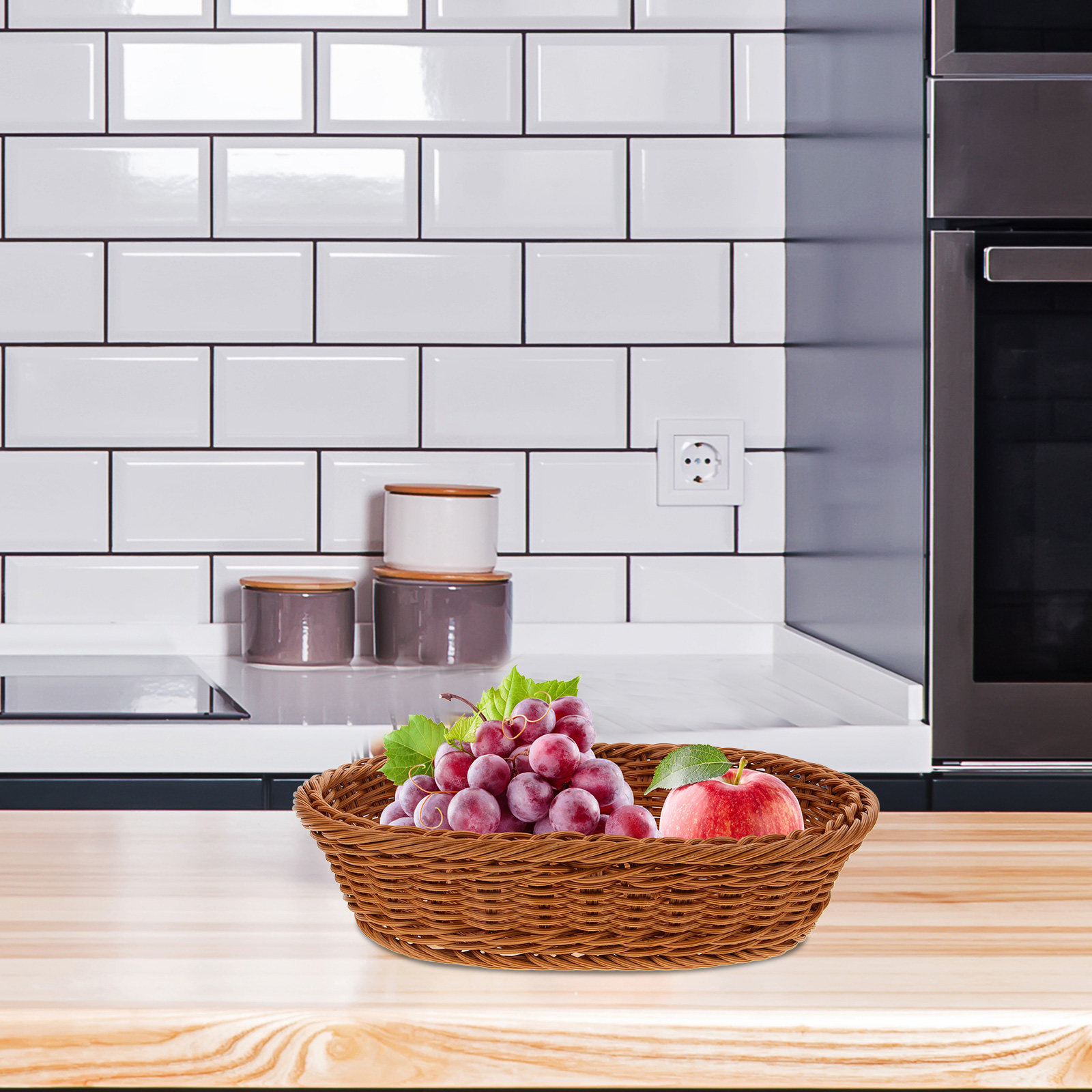 PP Woven Fruit Basket Oval Rus - Food Snacks Basket 评论和价格
